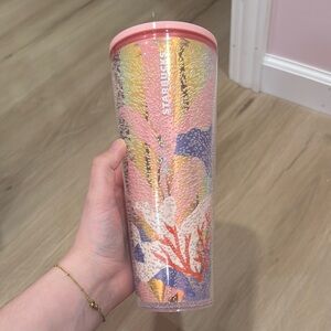 Starbucks Pink and Gold Glitter Accents Tumbler